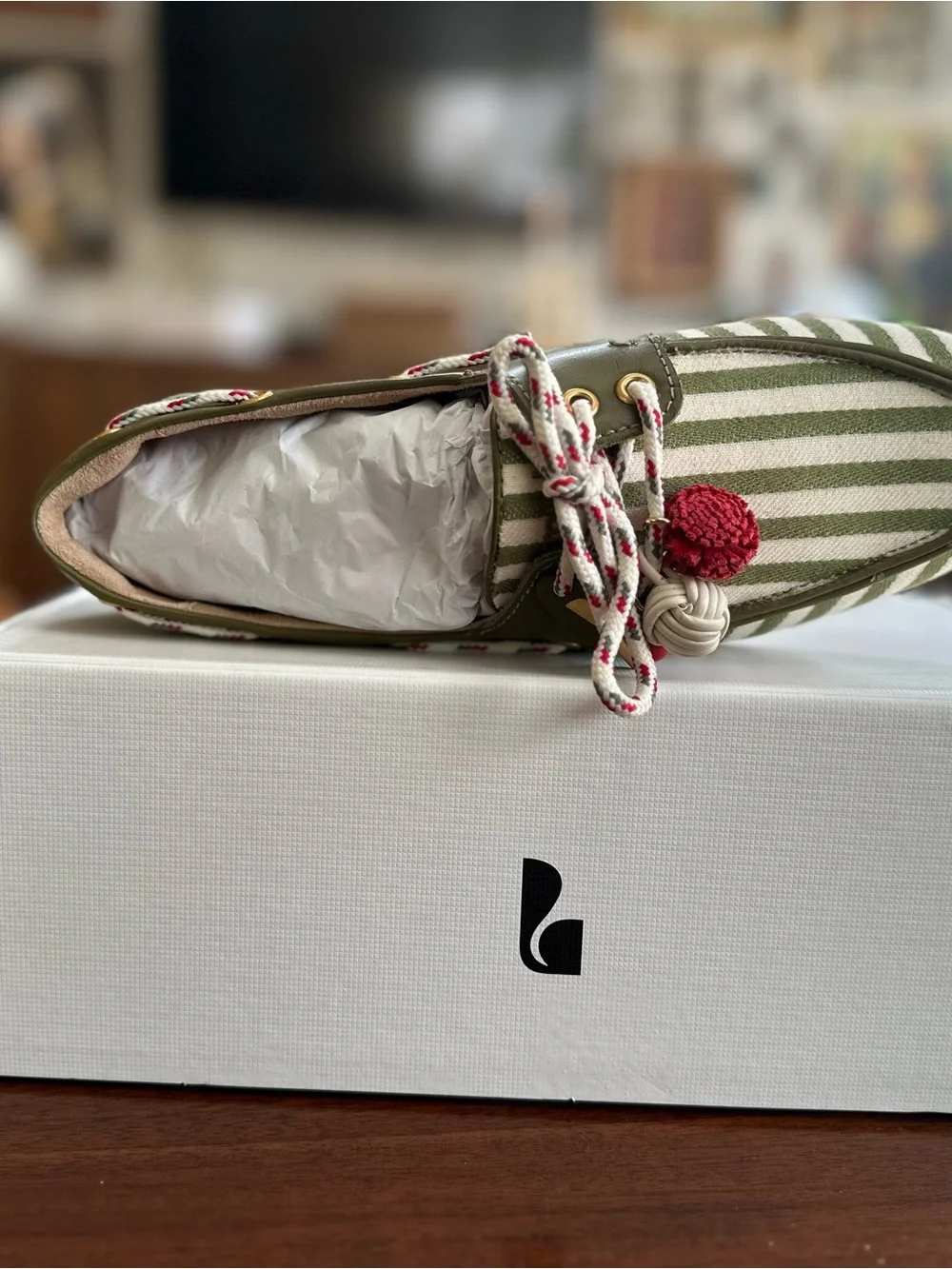 Larroude striped canvas